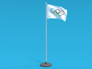 low poly seamless animated olympic flag 3D 모델