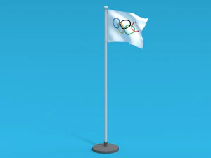 low poly seamless animated olympic flag 3D Model