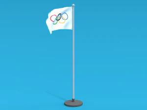 low poly seamless animated olympic flag 3D Model