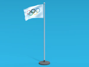 low poly seamless animated olympic flag 3D Model