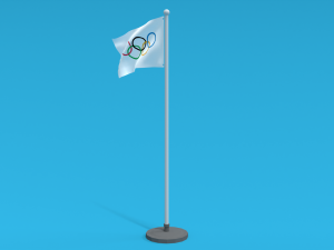 low poly seamless animated olympic flag Modello 3D