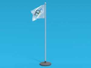 low poly seamless animated olympic flag 3D Model