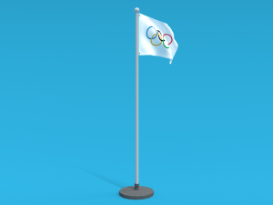 low poly seamless animated olympic flag Modello 3D