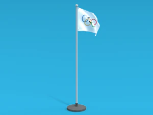 low poly seamless animated olympic flag 3D Model