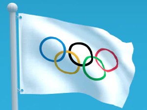 low poly seamless animated olympic flag 3D Model