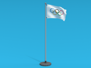 low poly seamless animated olympic flag Modello 3D