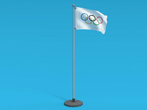 low poly seamless animated olympic flag 3D Model