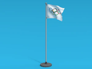 low poly seamless animated olympic flag 3D Model