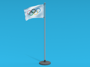 low poly seamless animated olympic flag Modello 3D