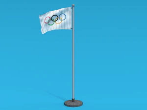 low poly seamless animated olympic flag 3D Model