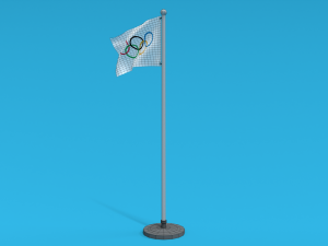 low poly seamless animated olympic flag Modello 3D