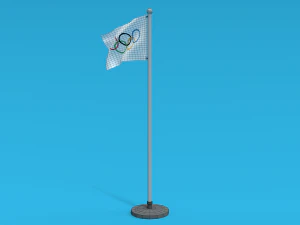 low poly seamless animated olympic flag 3D Model