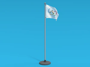 low poly seamless animated olympic flag 3D Model