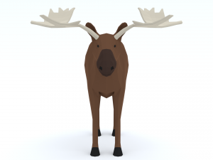 Low Poly Caretoon Moose 3D 模型