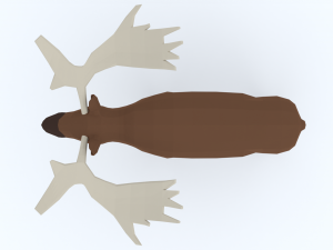 Low Poly Caretoon Moose 3D 模型