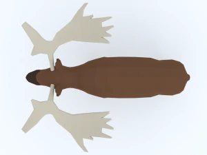 Low Poly Caretoon Moose 3D Model
