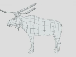Low Poly Caretoon Moose 3D Model