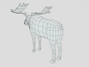 Low Poly Caretoon Moose 3D Model