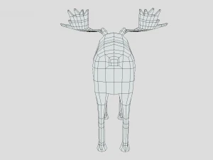 Low Poly Caretoon Moose 3D Model