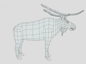 Low Poly Caretoon Moose 3D Model