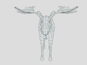 Low Poly Caretoon Moose 3D Model
