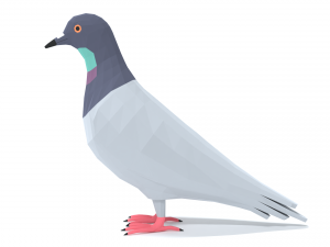 Low Poly Cartoon Pigeon Modello 3D