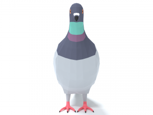 Low Poly Cartoon Pigeon Modello 3D