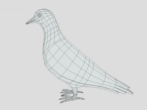 Low Poly Cartoon Pigeon 3D Model