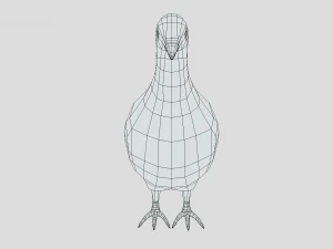 Low Poly Cartoon Pigeon 3D Model