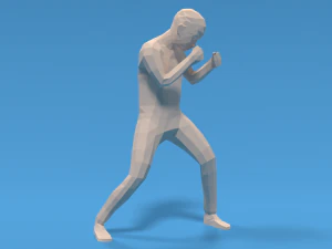 लो पॉली बॉक्सिंग बच्चा 3D मॉडल