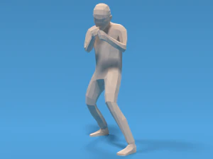 Low Poly Boxing Kid 3D Model