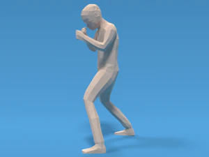 Low Poly Boxing Kid 3D Model
