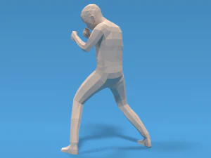 Low Poly Boxing Kid 3D Model