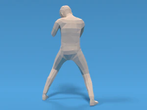 Low Poly Boxing Kid 3D Model