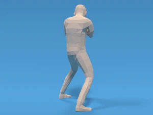 Low Poly Boxing Kid 3D Model