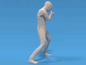 Low Poly Boxing Kid 3D Model
