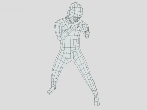 Low Poly Boxing Kid 3D Model