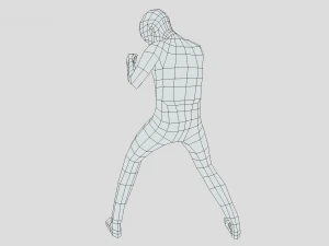 Low Poly Boxing Kid 3D Model