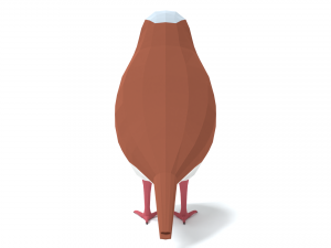 Low Poly Cartoon Sparrow Modelo 3D