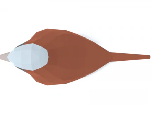 Low Poly Cartoon Sparrow 3D Model