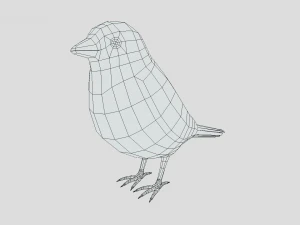 Low Poly Cartoon Sparrow 3D Model