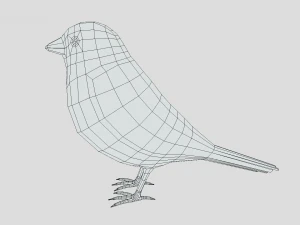 Low Poly Cartoon Sparrow 3D Model