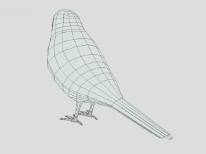 Low Poly Cartoon Sparrow 3D Model