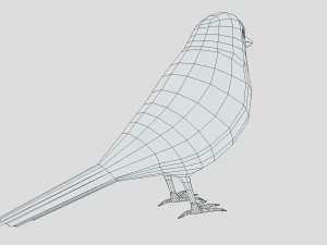Low Poly Cartoon Sparrow 3D Model