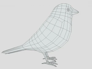 Low Poly Cartoon Sparrow 3D Model