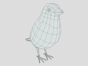 Low Poly Cartoon Sparrow 3D Model