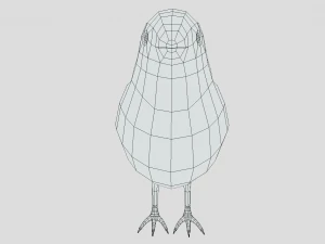 Low Poly Cartoon Sparrow 3D Model