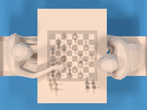Low Poly Kids Playing Chess Model 3D