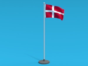 Low Poly Seamless Animated Denmark Flag 3D मॉडल