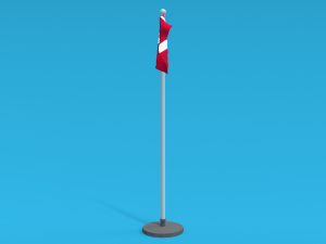 Low Poly Seamless Animated Denmark Flag 3D Model
